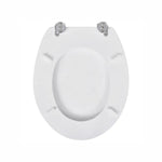 Classic White Round Plastic Chrome Plated Hinge Toilet Seat