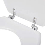 Classic White Round Plastic Chrome Plated Hinge Toilet Seat