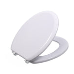 Classic White Round Plastic Chrome Plated Hinge Toilet Seat