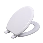 Classic White Round Wood Nylon Hinge Toilet Seat