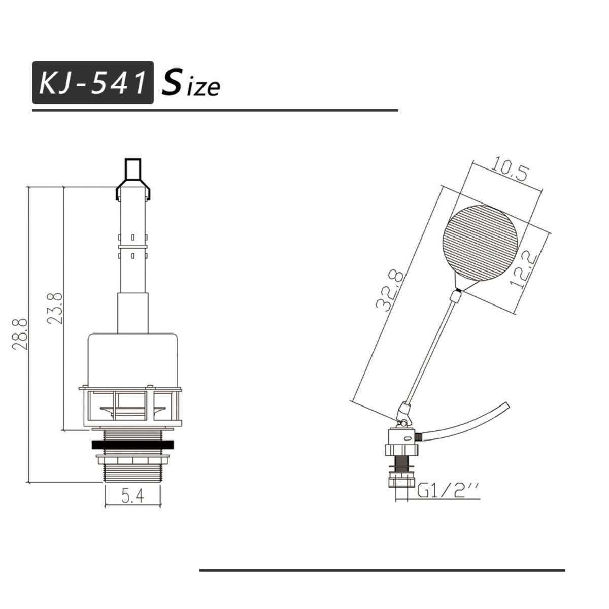 Side Fill Valve Style Two Piece Toilet Cistern Fittings