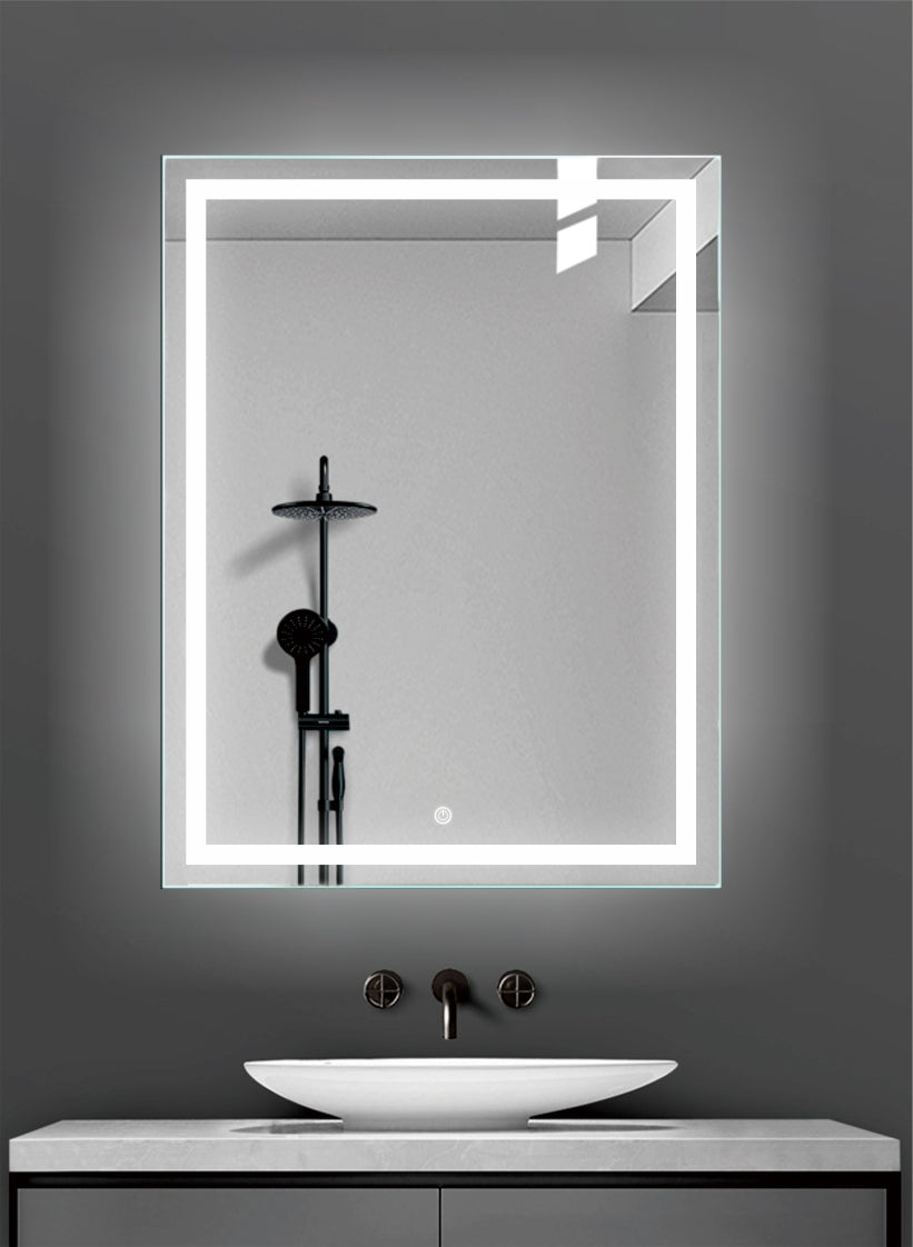 Rectangular White Light Mirror LM17 60x80cm