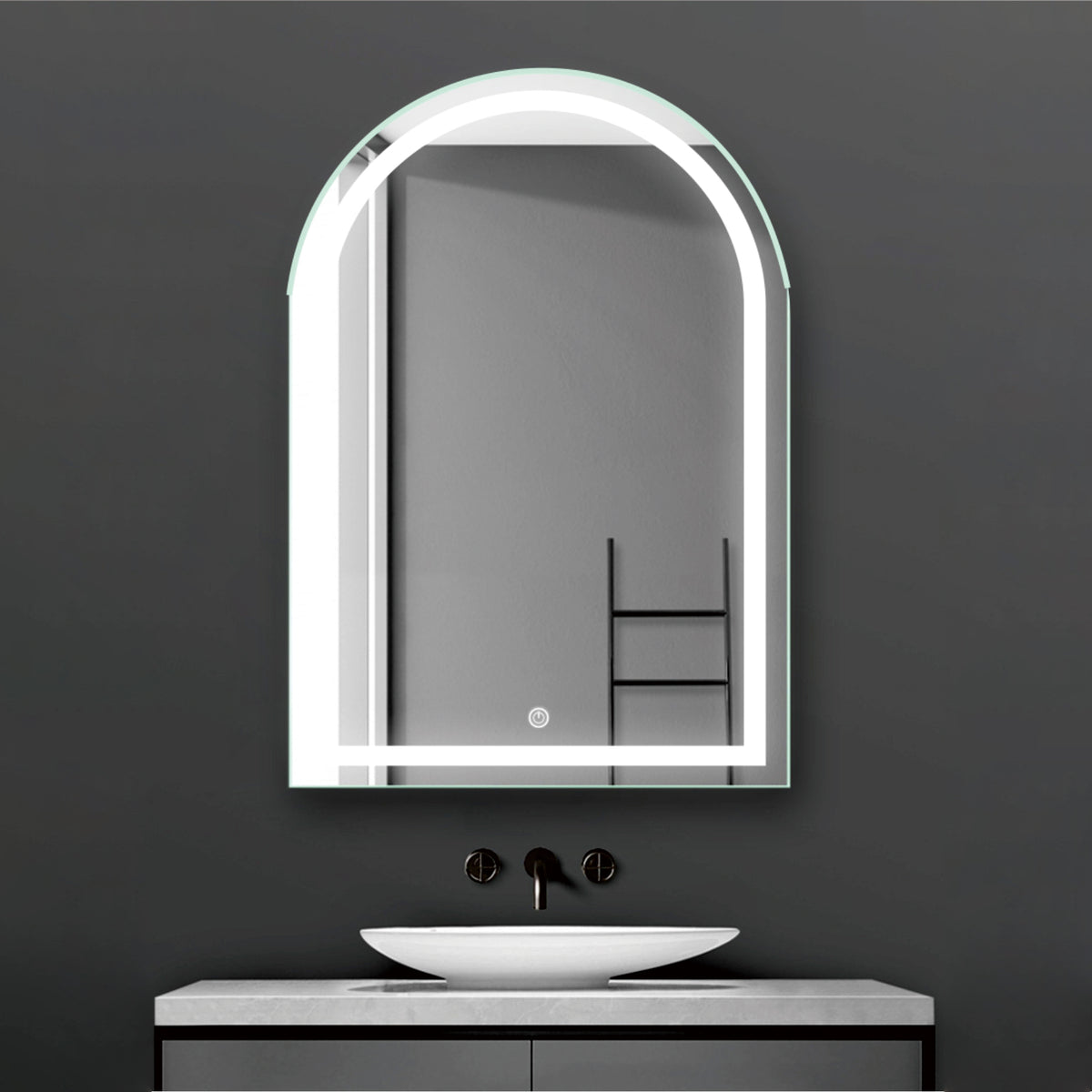 Arched White Light Mirror 70x90cm LM20-7090W