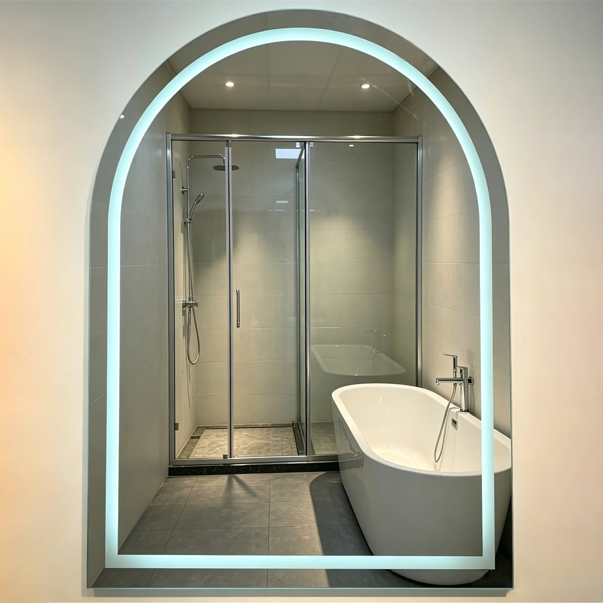 Arched White Light Mirror 70x90cm LM20-7090W