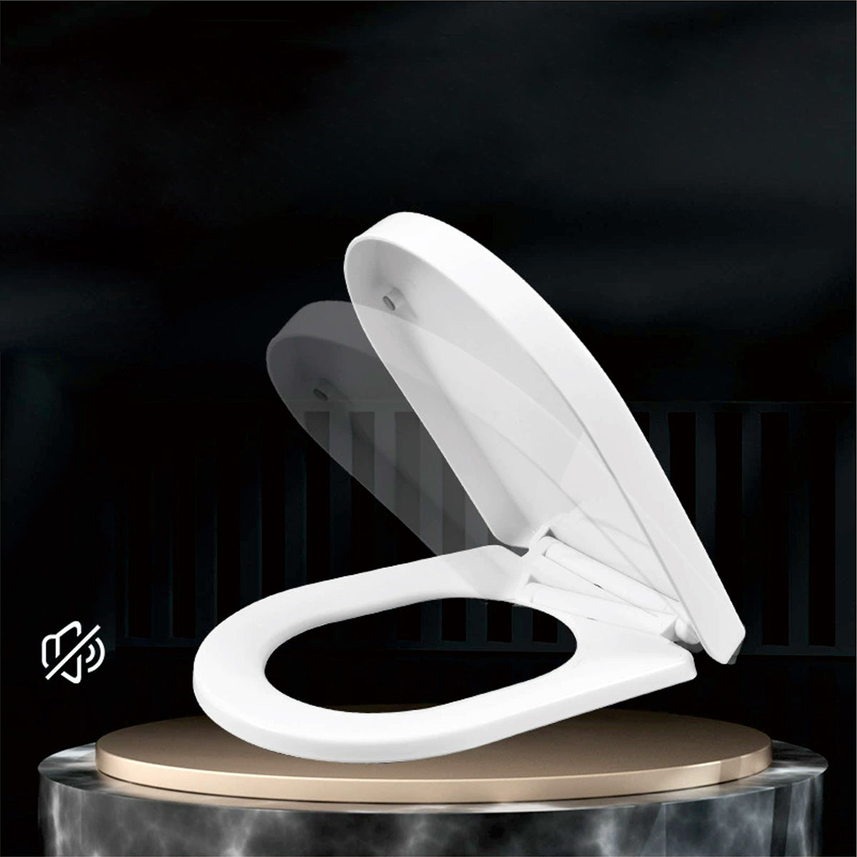 D Shape Toilet Seat Soft Close Top Fix
