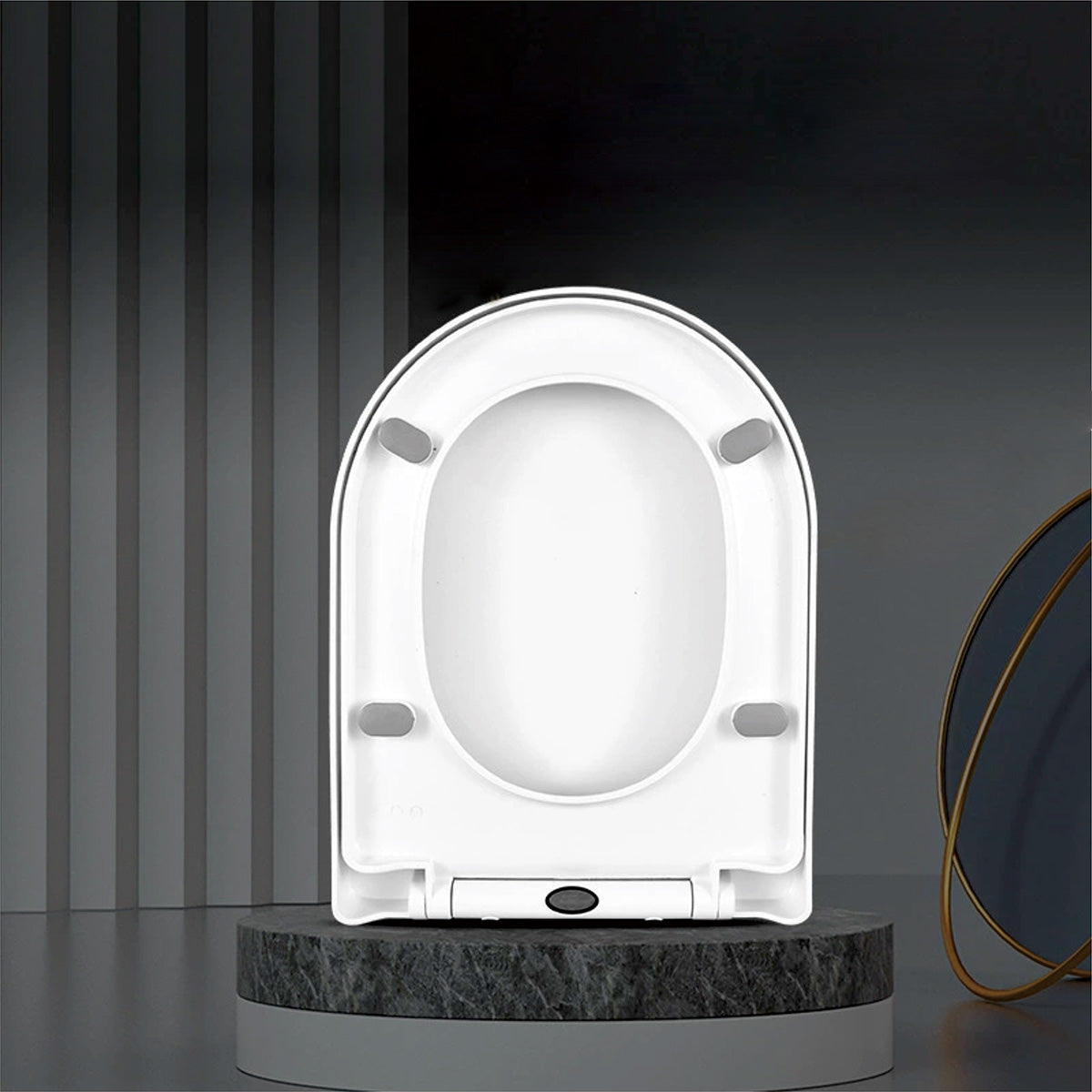 D Shape Toilet Seat Soft Close Top Fix
