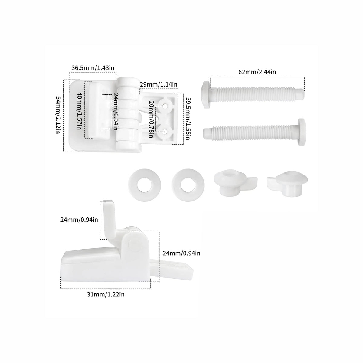 Toilet Seat Hinge Sets- Nylon