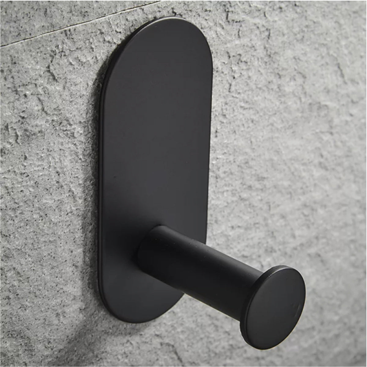 Punch Free Bathroom Shower Clothes Robe Hook Black