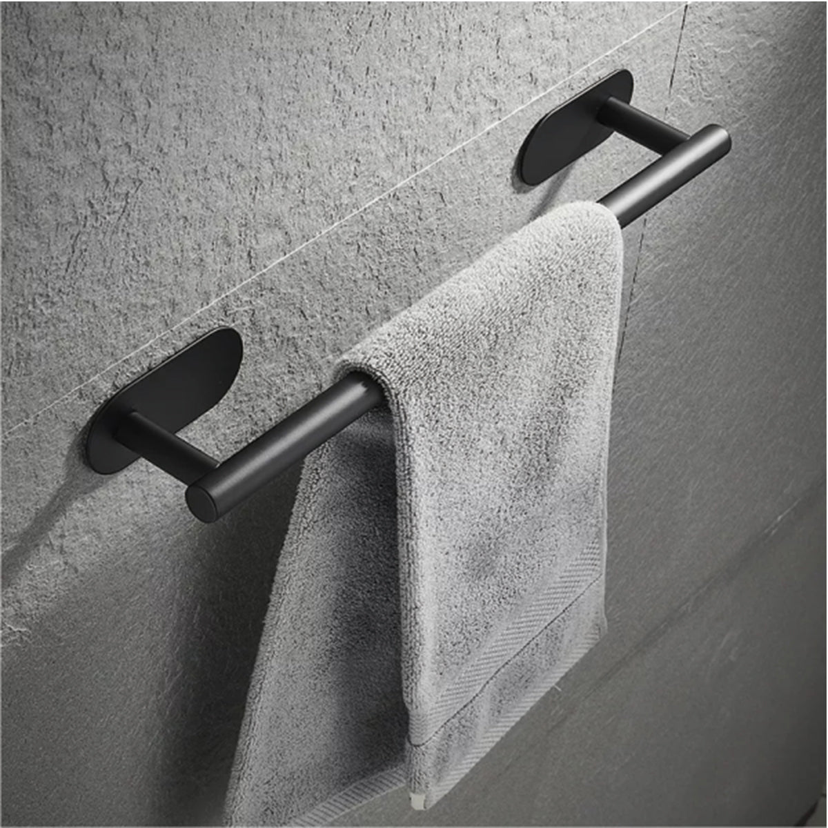 No drilling Wall Mounted Towel Rail Matte Black