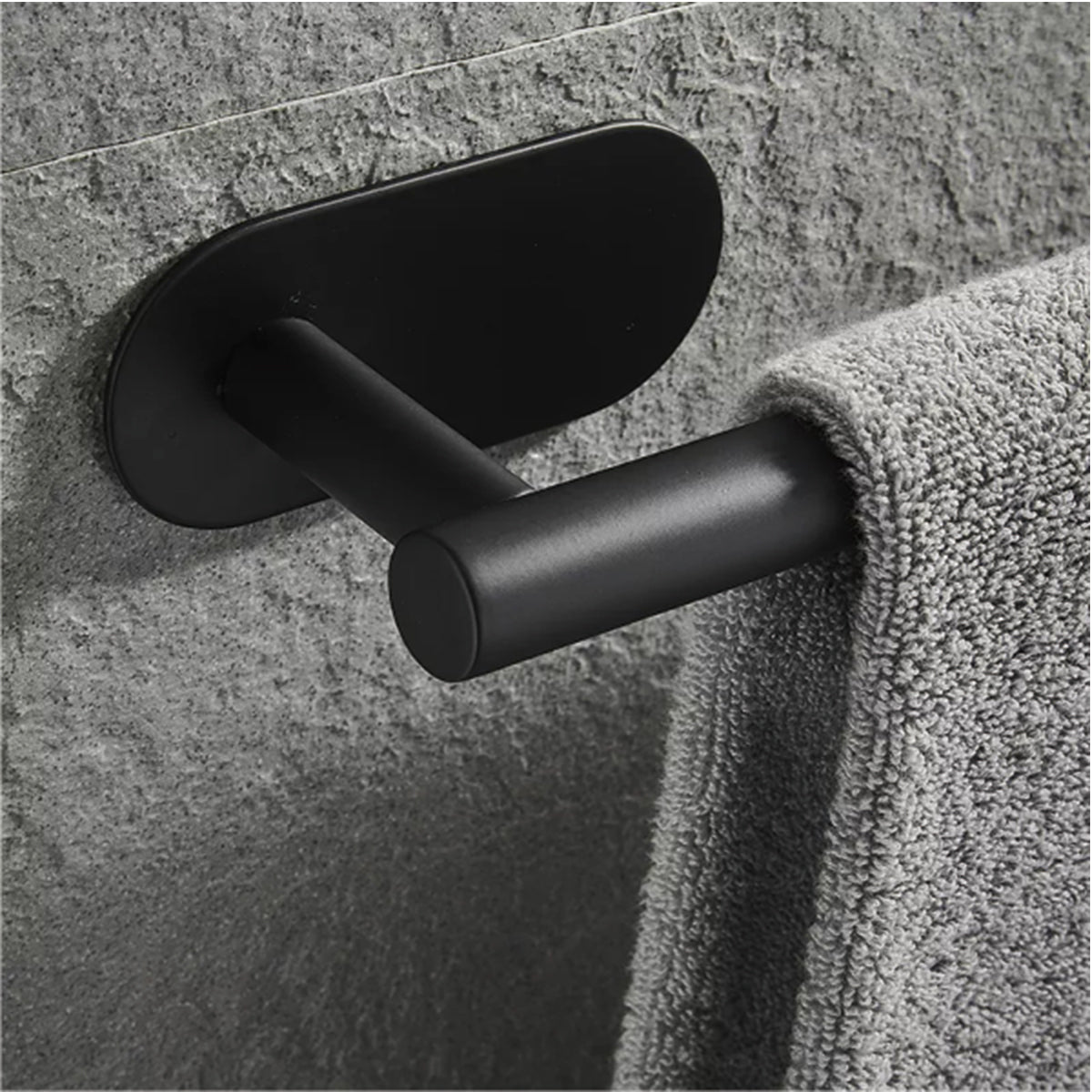 No drilling Wall Mounted Towel Rail Matte Black