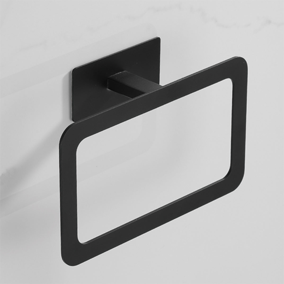 No drilling Rectangle Shape Hand Towel Ring Matte Black