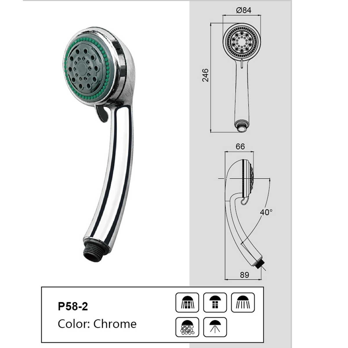 Chrome Hand Shower Multiple Shower Modes