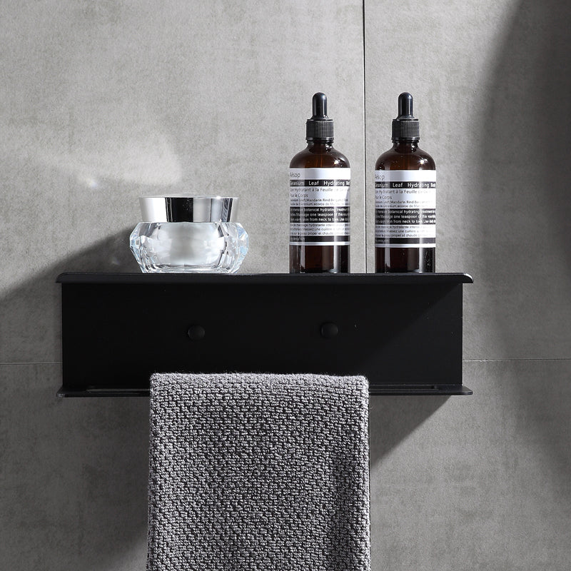 Modern Large Black Square Lines Bathroom Organiser and rail