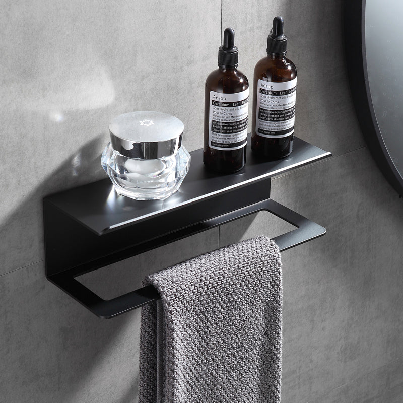 Modern Large Black Square Lines Bathroom Organiser and rail