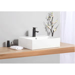 Modern White Square Large Ceramic Bathroom Basin With Tap Insert