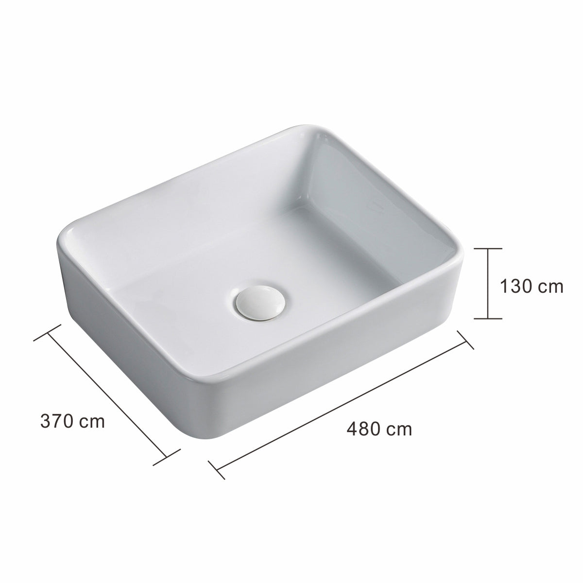 White Modern Square Free Standing Bathroom Basin