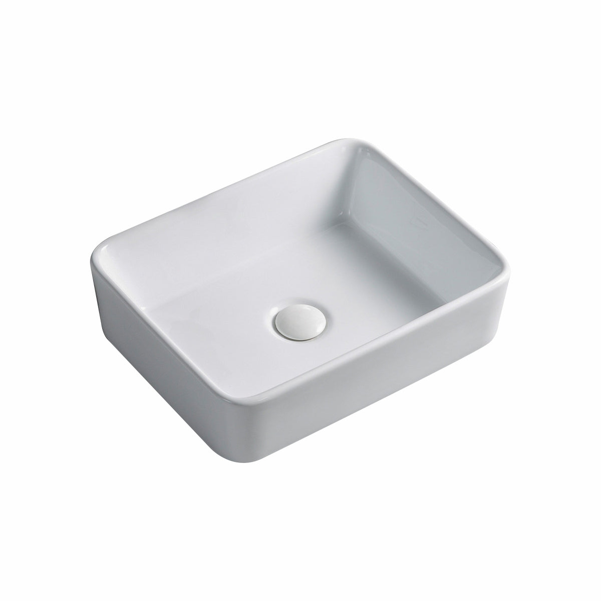 White Modern Square Free Standing Bathroom Basin