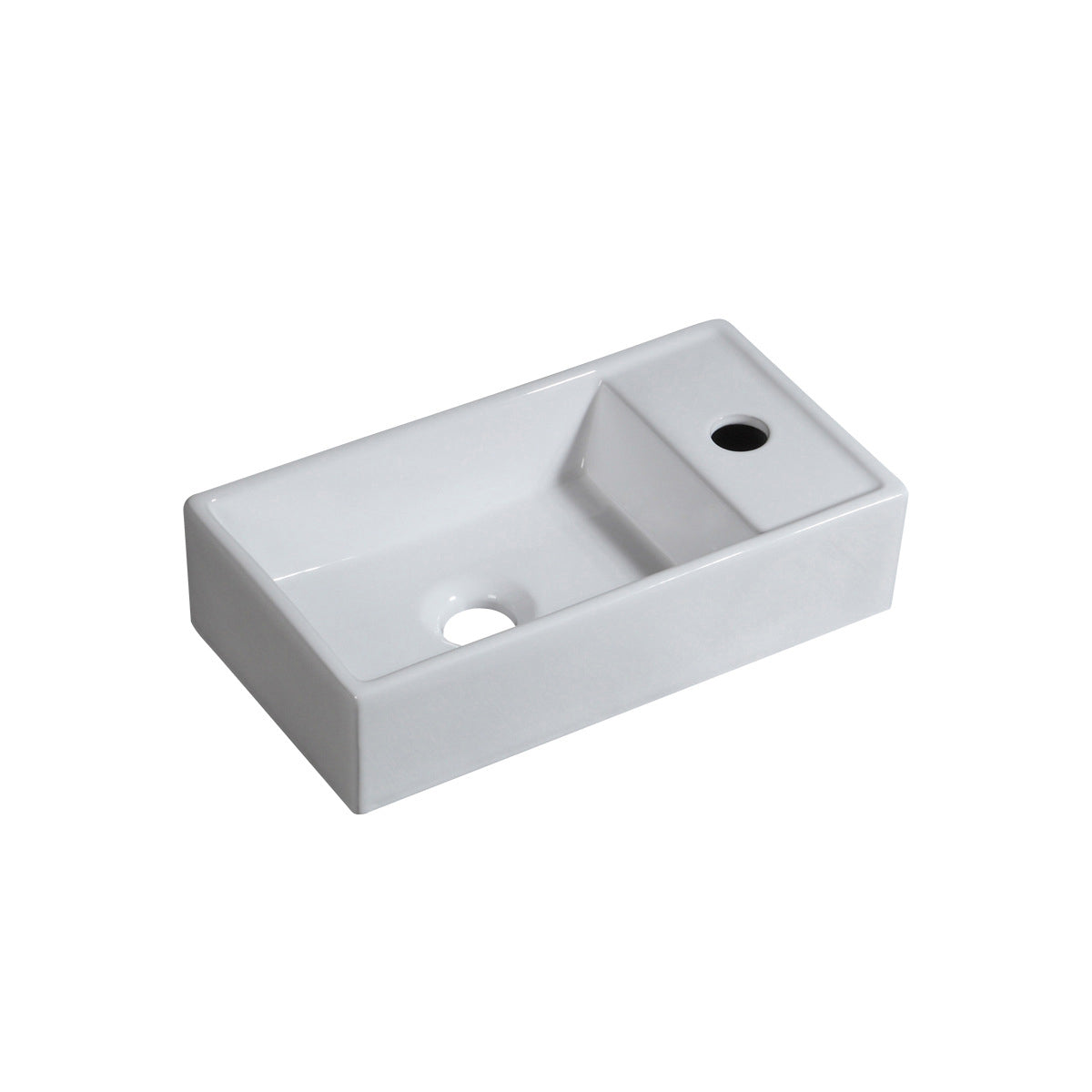 Minimalistic Modern Square Ceramic Bathroom Basin With Tap Insert