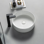 Modern White Round Ceramic Free Standing Bathroom Basin