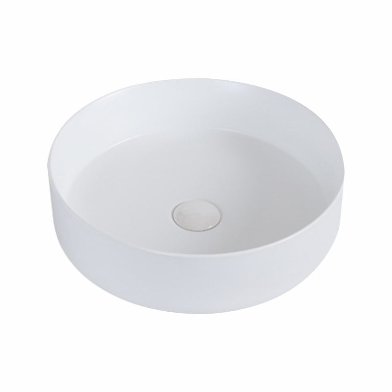 Modern White Round Ceramic Free Standing Bathroom Basin