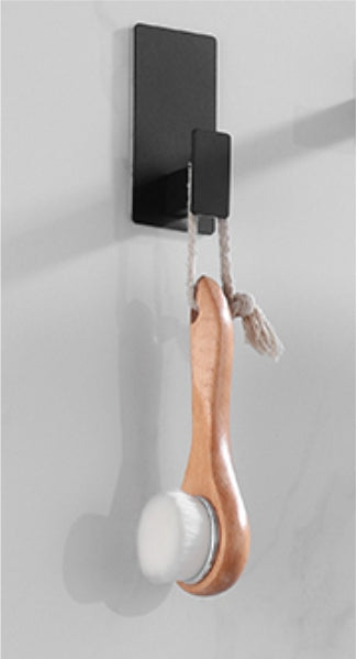 Punch Free Bathroom Shower Clothes Robe Hook Black