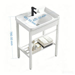 Stainless Steel Bracket Wash Basin set White 60cm