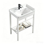 Stainless Steel Bracket Wash Basin set White 60cm