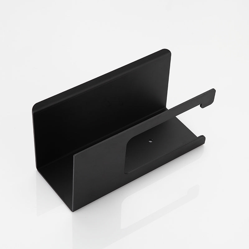 Matte Black Modern Square lines Toilet Paper Holder