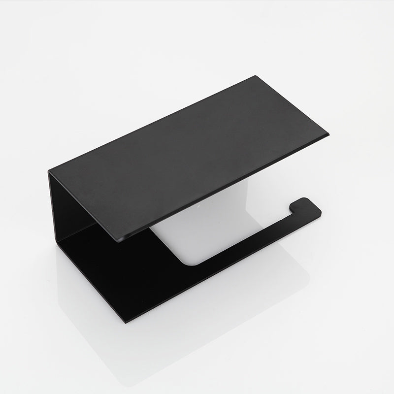 Matte Black Modern Square lines Toilet Paper Holder