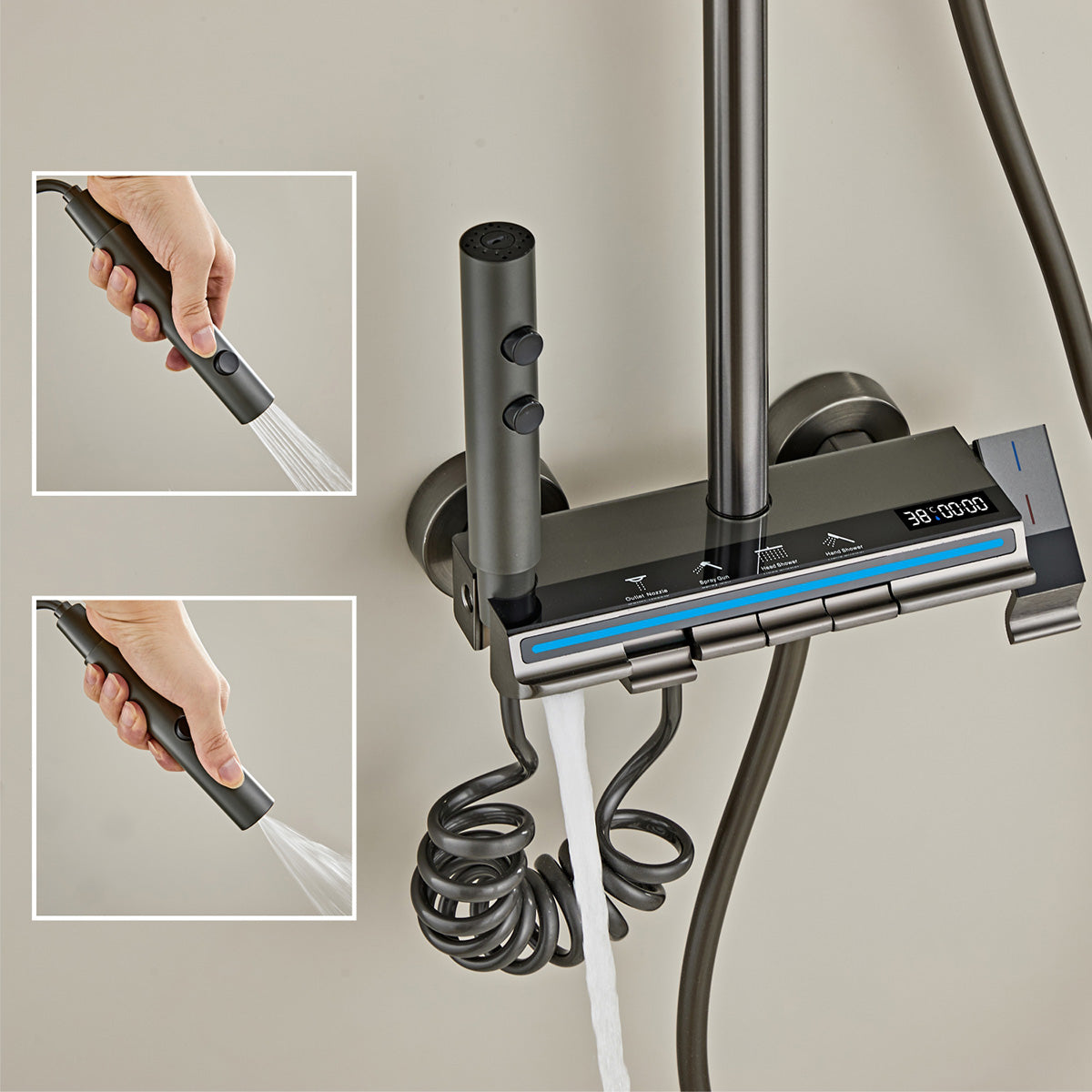 Modern Multifunctional LED Digital Display Shower System 036G