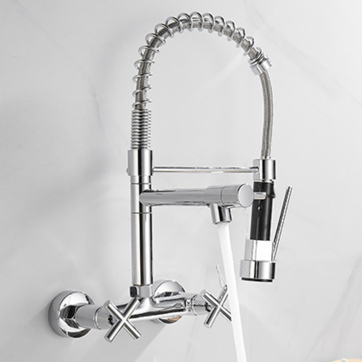 Wall Kitchen Mixer Taps 1196 Chrome