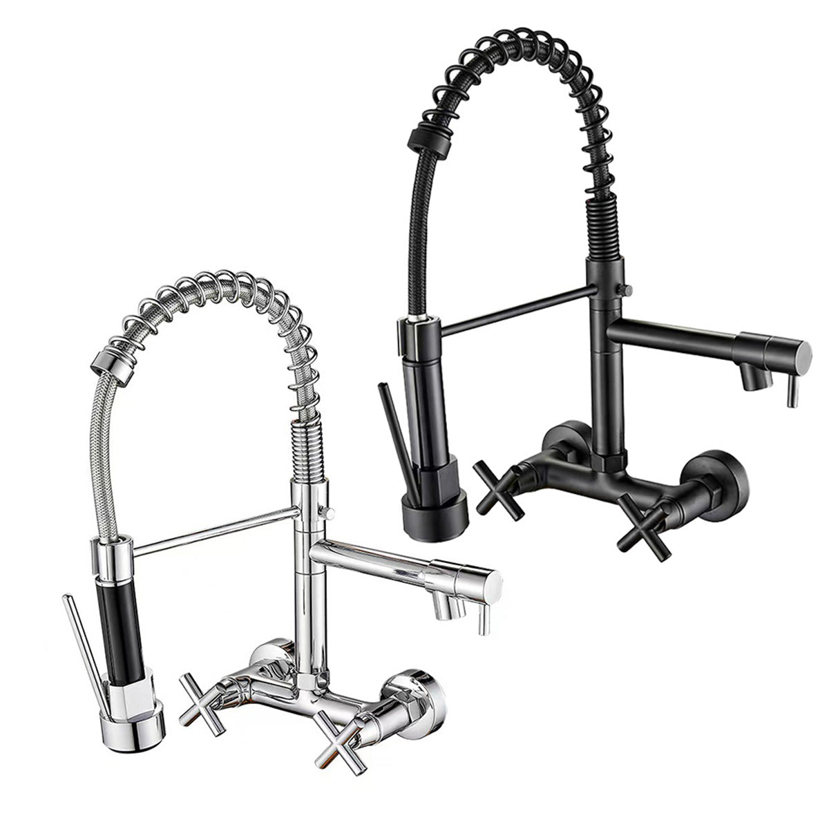 Wall Kitchen Mixer Taps 1196 Chrome