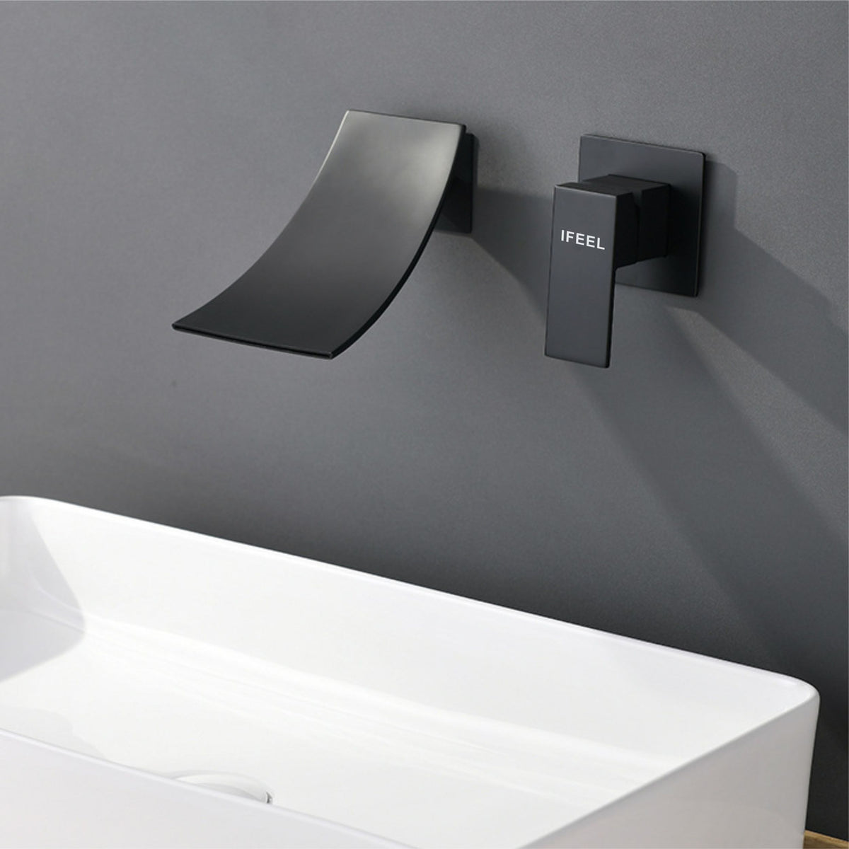Wall Type Fall Basin or Bath Mixer Tap AZ2156 Black