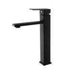 Square Black Basin Mixer Waterfall Faucet Bathroom Tap