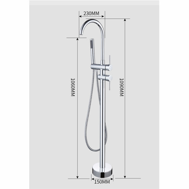 Freestanding Bath Mixer Tap F886 Chrome