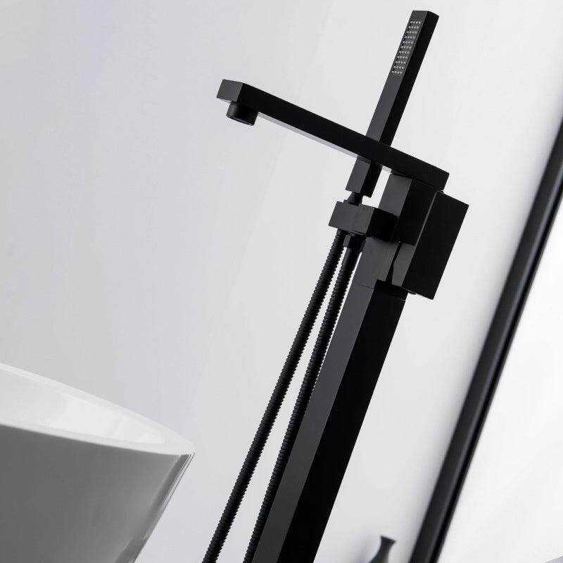 Square Freestanding Bath Mixer Black F889B