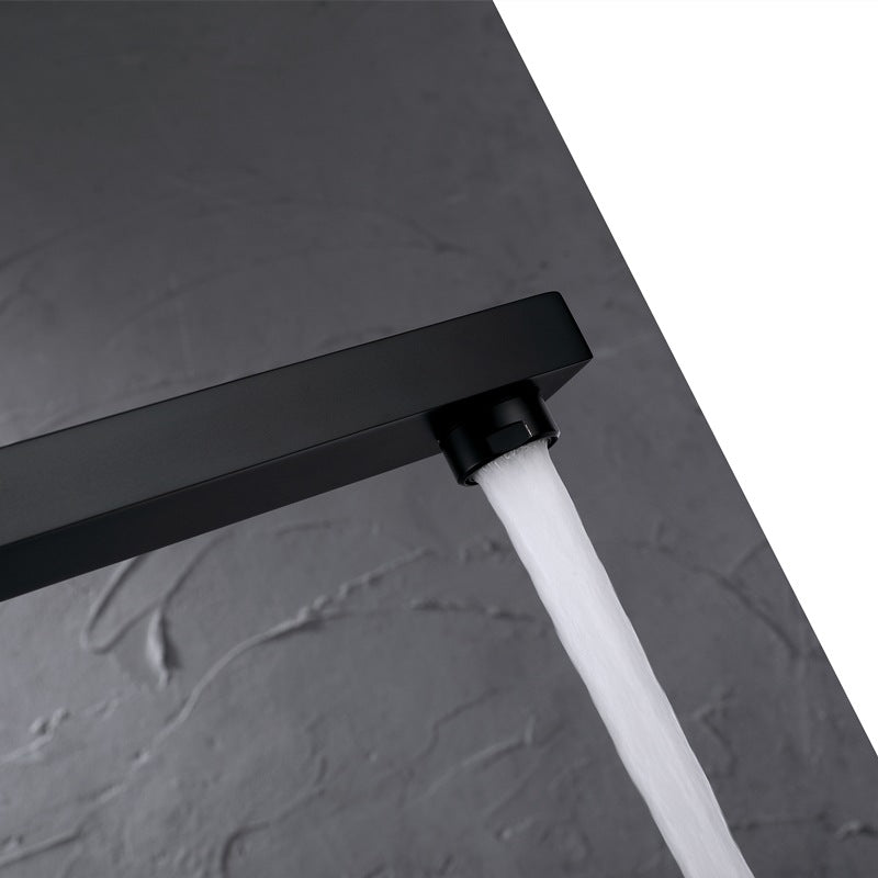 Square Freestanding Bath Mixer Black F889B